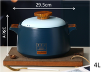 Casserole en céramique pure antiadhésive de style nordique résistante aux hautes températures avec couvercle, ustensile de cuisson écologique pour cuisinière à gaz