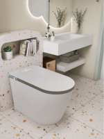 Chauffage de siège de toilette intelligent AI Design moderne Grande céramique montée au sol Télécommande de toilette domestique Piège S sans pression d'eau