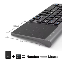 Keyboard Nirkabel Mini 2.4GHz Keyboard Ultra Tipis Portabel dengan Touchpad Sensitif Kompatibel dengan IOS Android Komputer TV Box