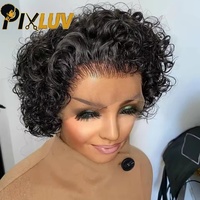 Perruques Courtes Bouclées en Cheveux Vierges Naturels avec Dentelle HD pour Installation Sans Colle, Cheveux Humains Bruts Cambodgiens en Gros