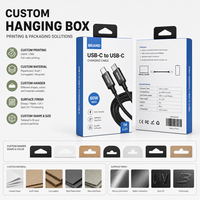 Boîte en carton pliable à suspendre à l'oreille, personnalisable avec logo imprimé, écologique et recyclable, pour équipement léger et téléphones portables