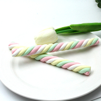 Guimauves en forme de corde torsadée colorées arc-en-ciel de 9g, saveur fruitée, bonbons guimauves torsadés