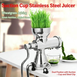 Exprimidor Manual de Acero Inoxidable 304, Extractor de Manivela para Hierba de Trigo, Vegetales, Jengibre y Granada - Product Image 2