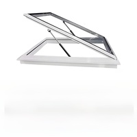 Puits de lumière manuel avec cadre en alliage d'aluminium, fenêtre de toit, fenêtre de toit à ouverture, fenêtre à auvent, évent d'extraction de fumée
