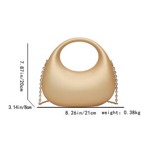 Модная женская сумка-клатч из ПВХ 2026 года, однотонная, с металлической цепочкой, на плечо, для вечеринок - Product Image 6