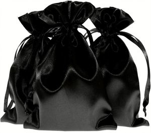 Sac en satin rose doré luxueux avec cordon de serrage pour bijoux personnalisés, idéal pour les célébrations de vacances - Product Image 1