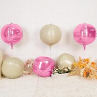Ballons en feuille métallique 4D en gros, rayés et de couleurs unies, pour décoration de fête d'anniversaire et de mariage, logo personnalisé