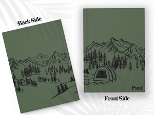 LABON <strong>Customized</strong> Personalized Name Mountain <strong>Hardback</strong> <strong>Notebook</strong> A5 Diary Paper Journal With Camping Tent Gift - Product Image 6