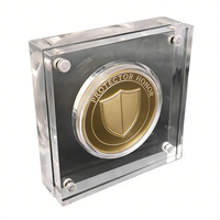 Présentoir magnétique en acrylique pour pièces commémoratives, boîte de protection personnalisée pour médailles, idéal pour les collections de cadeaux de festivals et d'anniversaires