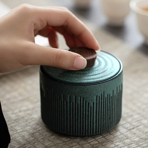 Mini boîte à thé en céramique de 150 ml, portable, pour les voyages en plein air, avec un design classique, pour le rangement dans la cuisine, pot à sucre - Product Image 4