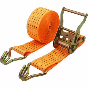 Correa de Amarre con Trinquete de Mango Corto de 2 Pulgadas, Gancho Doble en J, 3 Toneladas, Correa de Sujeción de Carga, Cinta de Poliéster 100% - Product Image 1