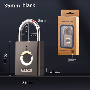 Candado inteligente a prueba de agua antirrobo alarma contraseña desbloqueo de huellas dactilares candado - Product Image 3
