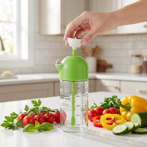 Bocaux à <span class=keywords><strong>sauce</strong></span> <span class=keywords><strong>en</strong></span> <span class=keywords><strong>verre</strong></span> de 400ml pour vinaigrette Miser Bottle Container avec Salad Swirler Balance de mesure et recettes - Product Image 4