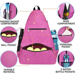 Mochila para raqueta de tenis con compartimento para zapatos-Bolsa para deportes al aire libre Pickleball y bádminton - Product Image 1