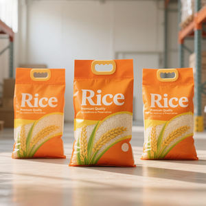 곡물 지퍼 히트 씰 진공 가방 손잡이가있는 공장 맞춤형 인쇄 쌀 포장 백 1kg ~ 10kg - Product Image 2