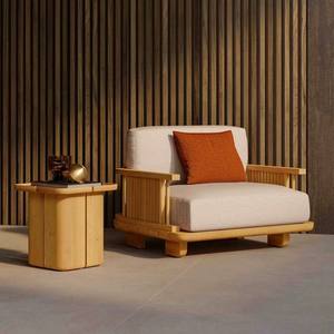 Ensemble <span class=keywords><strong>de</strong></span> <span class=keywords><strong>salon</strong></span> <span class=keywords><strong>de</strong></span> <span class=keywords><strong>jardin</strong></span> moderne en teck imperméable <span class=keywords><strong>avec</strong></span> chaise longue - Product Image 2