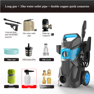 Hidrolavadora de Alta Presión de 220V 110V, 1200W, Vertical con Ruedas, Pistola de Agua de Alta Presión, Alta Potencia para el Hogar - Product Image 5