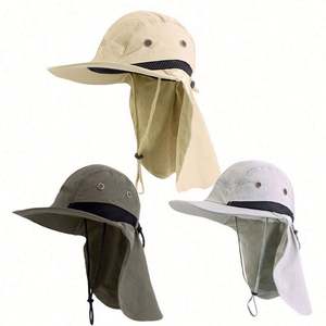 Chapeau de soleil unisexe personnalisé avec logo pour activités de plein air, randonnée, escalade, avec protection de nuque, en maille, pour l'été, la plage, la pêche, et chapeau bob de safari pour enfants. - Product Image 2