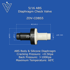 Zdvseal 1/4 inch ABS kiểm tra van Silicone cơ hoành 6.4mm 10mm không trở lại cho máy nén khí hệ thống oxy - Product Image 4