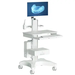 China Factory Hot Sell Hospital Furniture Medical Cart with Cabinet Multi-function Trolley Equipment with Computer Laptop