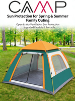 Tente automatique durable et fraîche pour trois saisons, 1-2 personnes, une chambre, base Oxford, installation rapide, anti-moustiques, ventilation, multi-styles