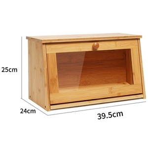Bamboo Bread <strong>Box</strong>, Kitchen Countertop Bread Storage <strong>Box</strong>, Transparent Visible Dust-proof Bread Storage <strong>Box</strong> - Product Image 2