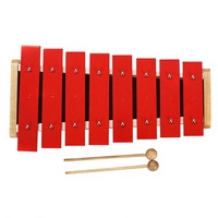 Glockenspiel Xylophone Percussion Wholesale Musical Instrument 8 Key Metallophone Set Red YONGXIN
