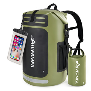 Sac à dos étanche 35L à fermeture roll-top, sac de randonnée souple pour l'extérieur, bretelles réglables, poche zippée, pêche, voyage, unisexe, carré - Product Image 1