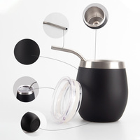 Modern Mate Cup And Bombilla Set 8oz tasse à thé en acier inoxydable, tasse à thé en forme de Mate, tasse à gourde en forme de termo