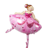 2024 nouveau dessin animé danse fille aluminium Film ballons vente chaude ballerines pour fête promotionnelle fête fournitures