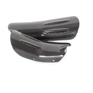 Kit de protector de tubo silenciador de fibra de carbono real para motocicleta universal, protector antiescaldado - Product Image 1