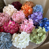 KEWEI-H010  Cabang Bunga Hydrangea Tunggal yang Indah dan Tebal, Alami, Realistis, Biru Tua, Hydrangea Buatan