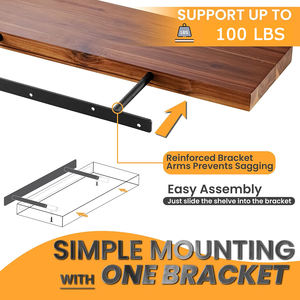 Soporte de estante flotante de alta resistencia de 24 pulgadas soportes ciegos de acero sólido soportes ocultos invisibles para montaje en pared de madera oculto - Product Image 3