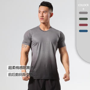 2024 nueva camiseta de Fitness absorbente de sudor transpirable elástico deportes ropa de secado rápido Fitness Casual deportes manga corta - Product Image 1