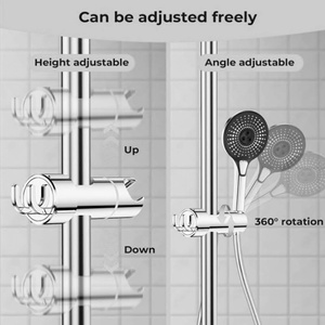 Shower Head Holder with 2 <b>Hooks</b> for 20.5-23.5mm Shower Heads Adjustable Shower Head Bracket for 16-27mm Slide Rod - Product Image 3