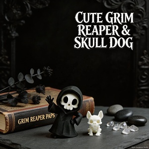 Figurine de bureau Grim Reaper imprimée en 3D, cadeau pour les fans gothiques - Product Image 2