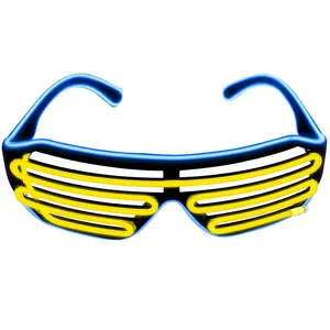 Ismart Glow Shutter Neon Rave Blinkende Brille El Wire LED Sonnenbrille Leuchten DJ Kostüme für Party