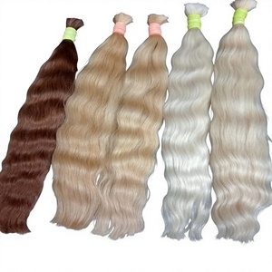 Cabello Humano Rubio Ondulado a Granel para Extensiones, Mechones de Cabello Humano Rubio Ondulado Natural para Uso en Salón - Product Image 1