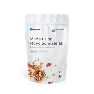 Doypack Embalagem Eco Reciclável personalizada Ziplock Zipper para alimentos, chá, maquiagem, pó, papel plástico, sacola de plástico para levantar