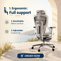 Chaise de jeu en mesh ergonomique avec support lombaire, confortable pour longues heures de travail sur ordinateur, siège de bureau inclinable moderne pour la maison