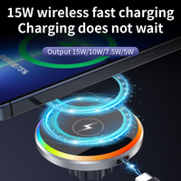 Support de téléphone magnétique puissant pour voiture avec chargeur sans fil et lumière d'ambiance RVB colorée, fixation sur grille d'aération, charge rapide - Offre Spéciale