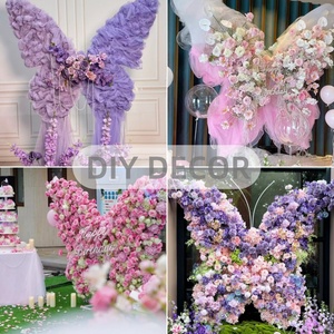 Creative <strong>Wedding</strong> Props Butterfly-Shaped Iron <strong>Frame</strong> with Wheels for Backdrop Decor - Product Image 3