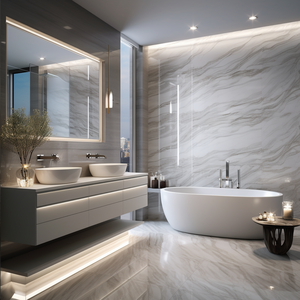 Mobile <span class=keywords><strong>Bagno</strong></span> Moderno di Alta Gamma Impermeabile con Lavabo e Specchio Illuminato per Appartamento - Product Image 3