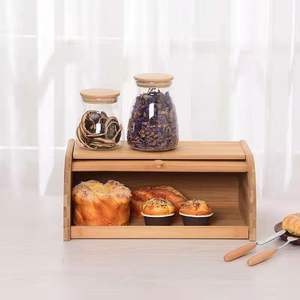 उच्च गुणवत्ता वाले बांस की रोटी बॉक्स नक्काशीदार आयत के आकार के रसोई खाद्य भंडारण कंटेनर थोक रोटी कीपर - Product Image 5