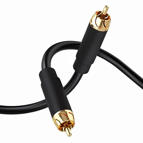 Gold-plated dual-head RCA audio and video cable with PVC sheath