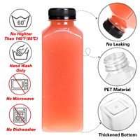 480ml Plastik-Saftflaschen mit Deckeln Wiederverwendbare Flasche Einweg-Getränkebehälter für Säfte Smoothies Saft Milch 16oz