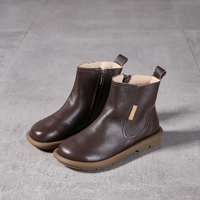 Bottes Chelsea rétro pour enfants en cuir de vachette de haute qualité, fabriquées en Chine, avec semelle en caoutchouc antidérapante, chaussures de marche, logo personnalisé
