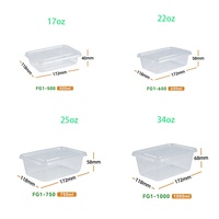 Boîtes alimentaires jetables transparentes de 750 ml pour supermarché, traiteur, pique-nique, emballage à emporter, préparation de repas, contenants pour déjeuner