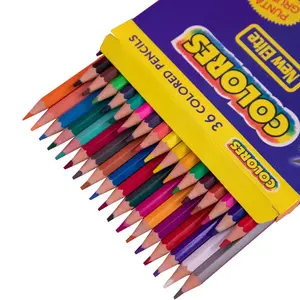 Ensemble d'art de protection de l'environnement non toxique de haute valeur stylo crayon de couleur multicolore de haute qualité pour enfants crayon à dessin en bois