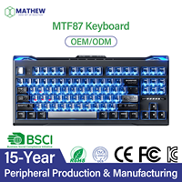 [Fabricant de claviers OEM] Clavier 87 touches TKL sans fil, clavier à commutation à chaud, rétroéclairage RVB, prise en charge QMK/VIA, avec certificat UE
